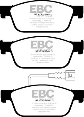 EBC Brakes DP42096R - Kit de plaquettes de frein, frein à disque cwaw.fr