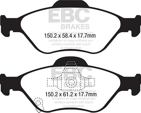 EBC Brakes DPX2288 - Kit de plaquettes de frein, frein à disque cwaw.fr