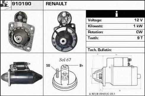 EDR 910190 - Démarreur cwaw.fr