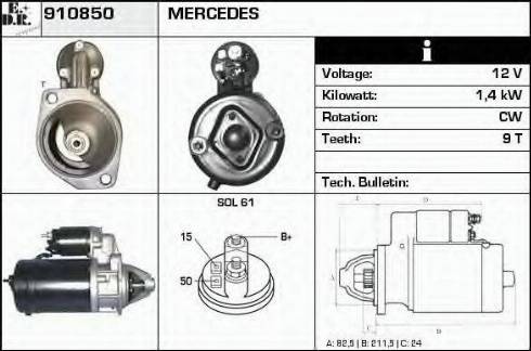 EDR 910850 - Démarreur cwaw.fr