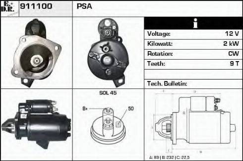 EDR 911100 - Démarreur cwaw.fr