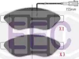 EEC BRP1567 - Kit de plaquettes de frein, frein à disque cwaw.fr