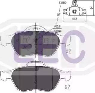 EEC BRP1714 - Kit de plaquettes de frein, frein à disque cwaw.fr