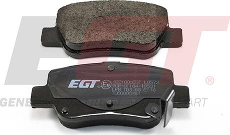 EGT 322100cEGT - Kit de plaquettes de frein, frein à disque cwaw.fr