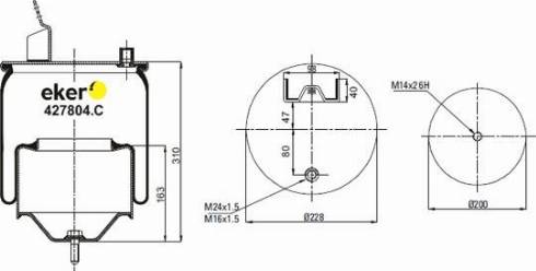 Eker 427804C - Ressort pneumatique, suspension pneumatique cwaw.fr