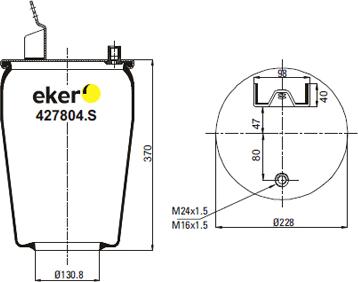 Eker 427804S - Ressort pneumatique, suspension pneumatique cwaw.fr