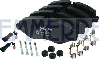 Emmerre 961076 - Kit de plaquettes de frein, frein à disque cwaw.fr