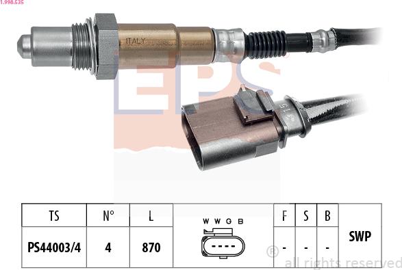 EPS 1.998.535 - Sonde lambda cwaw.fr