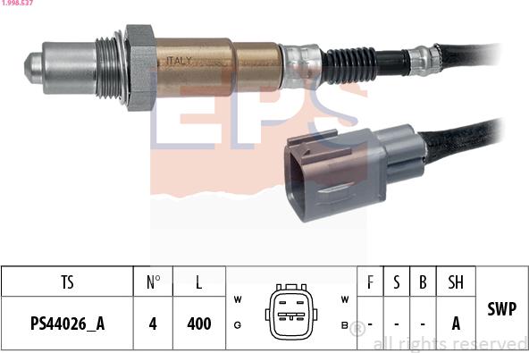 EPS 1.998.537 - Sonde lambda cwaw.fr