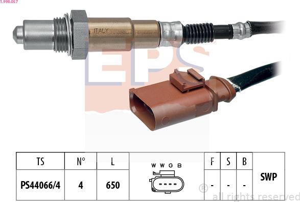 EPS 1.998.057 - Sonde lambda cwaw.fr