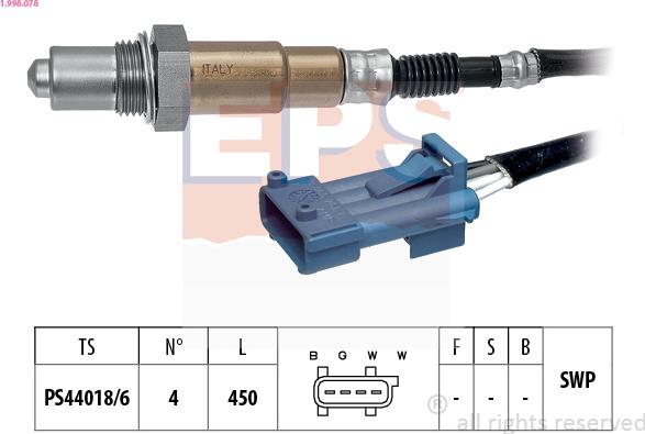 EPS 1.998.078 - Sonde lambda cwaw.fr