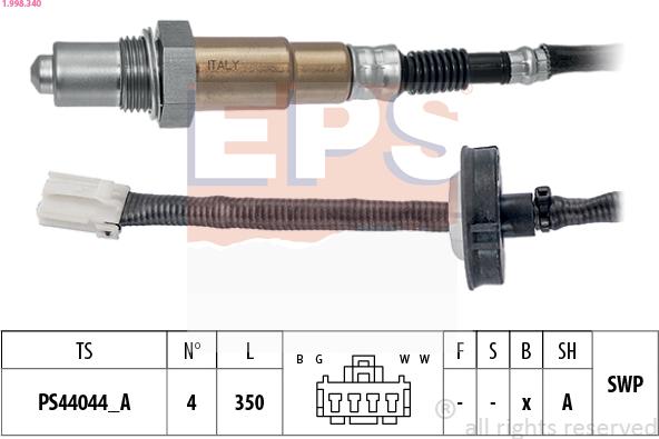 EPS 1.998.340 - Sonde lambda cwaw.fr