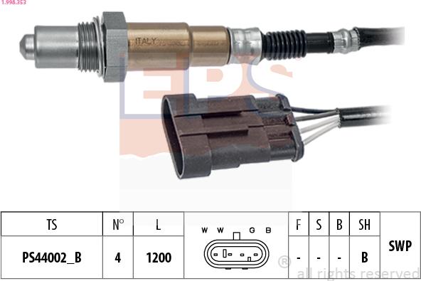 EPS 1.998.353 - Sonde lambda cwaw.fr