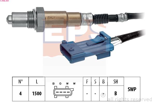 EPS 1.998.301 - Sonde lambda cwaw.fr