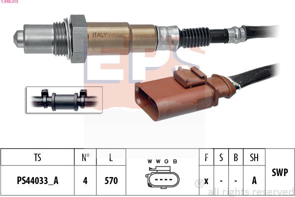 EPS 1.998.315 - Sonde lambda cwaw.fr