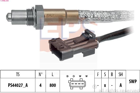 EPS 1.998.335 - Sonde lambda cwaw.fr