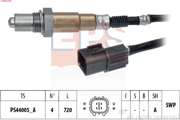 EPS 1.998.259 - Sonde lambda cwaw.fr