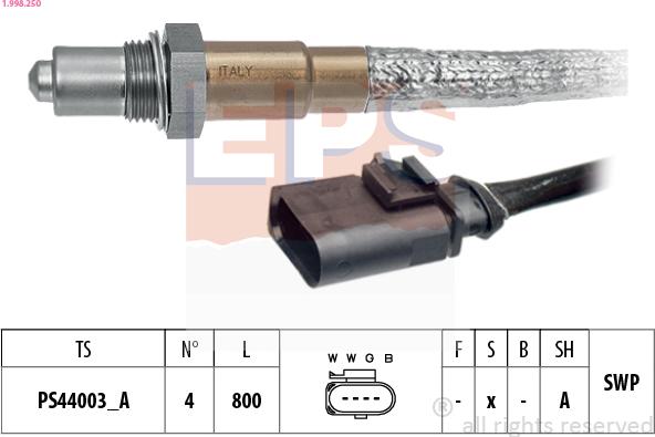 EPS 1.998.250 - Sonde lambda cwaw.fr