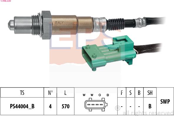 EPS 1.998.220 - Sonde lambda cwaw.fr