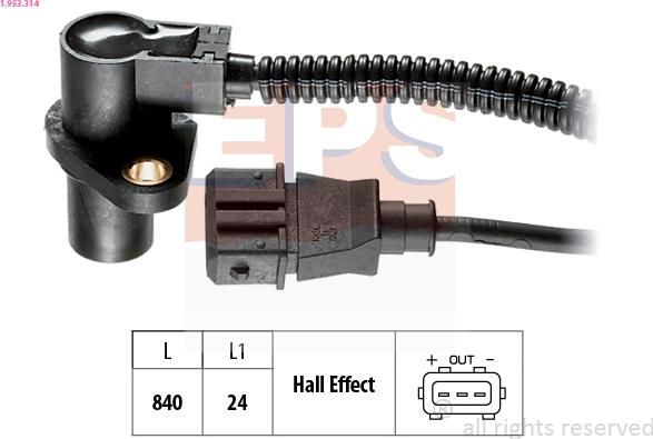 EPS 1.953.314 - Capteur d'angle, vilebrequin cwaw.fr