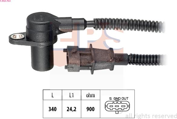 EPS 1.953.753 - Capteur d'angle, vilebrequin cwaw.fr