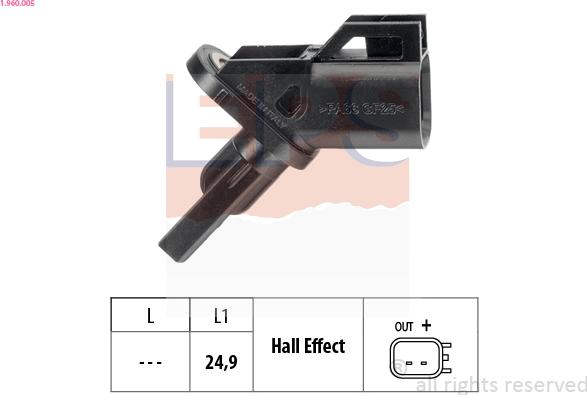 EPS 1.960.005 - Capteur, vitesse de roue cwaw.fr