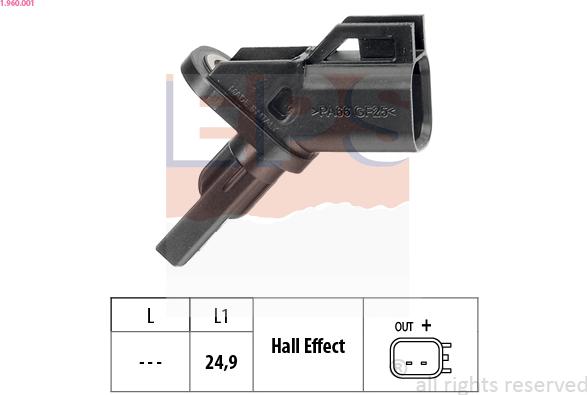 EPS 1.960.001 - Capteur, vitesse de roue cwaw.fr