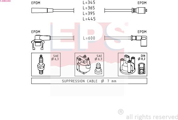 EPS 1.500.543 - Kit de câbles d'allumage cwaw.fr