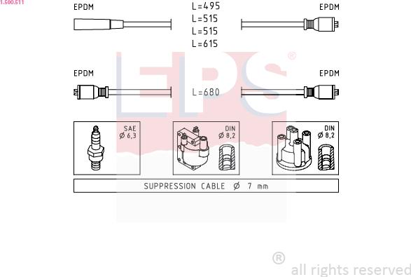 EPS 1.500.511 - Kit de câbles d'allumage cwaw.fr