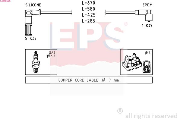 EPS 1.500.655 - Kit de câbles d'allumage cwaw.fr