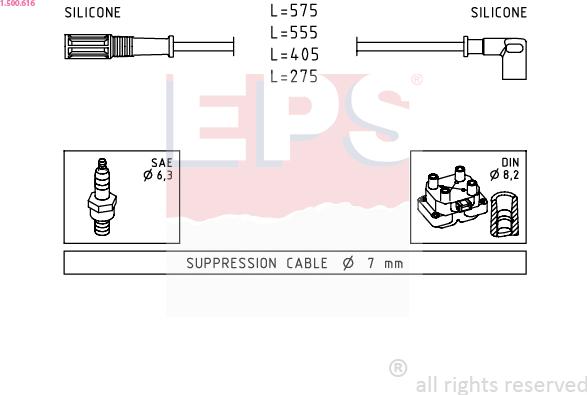 EPS 1.500.616 - Kit de câbles d'allumage cwaw.fr