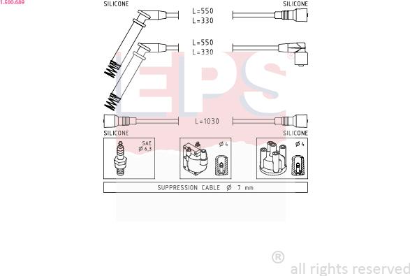 EPS 1.500.689 - Kit de câbles d'allumage cwaw.fr