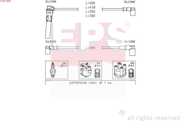 EPS 1.501.900 - Kit de câbles d'allumage cwaw.fr