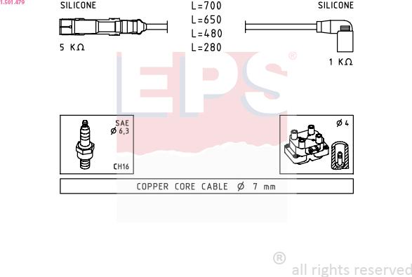 EPS 1.501.479 - Kit de câbles d'allumage cwaw.fr