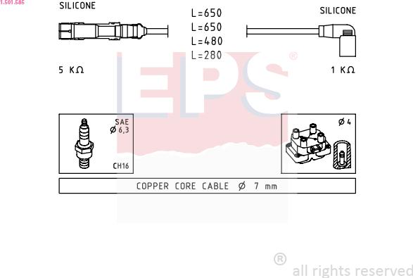 EPS 1.501.585 - Kit de câbles d'allumage cwaw.fr