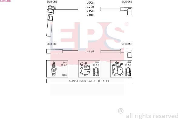 EPS 1.501.888 - Kit de câbles d'allumage cwaw.fr