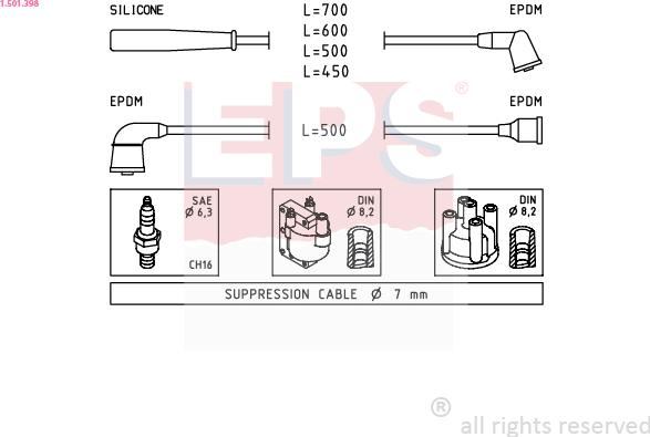 EPS 1.501.398 - Kit de câbles d'allumage cwaw.fr