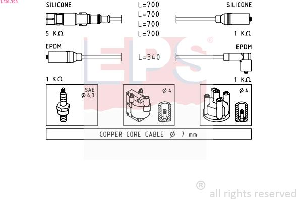 EPS 1.501.353 - Kit de câbles d'allumage cwaw.fr