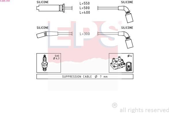 EPS 1.501.731 - Kit de câbles d'allumage cwaw.fr