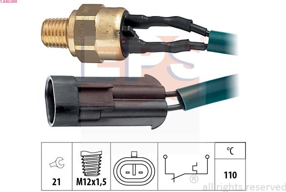 EPS 1.840.089 - Sonde de température, liquide de refroidissement cwaw.fr