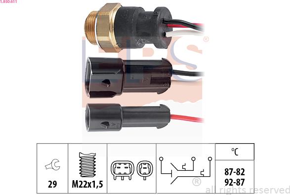 EPS 1.850.611 - Interrupteur de température, ventilateur de radiateur cwaw.fr