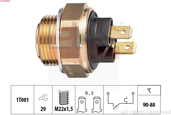 EPS 1.850.002 - Interrupteur de température, ventilateur de radiateur cwaw.fr