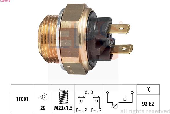 EPS 1.850.016 - Interrupteur de température, ventilateur de radiateur cwaw.fr