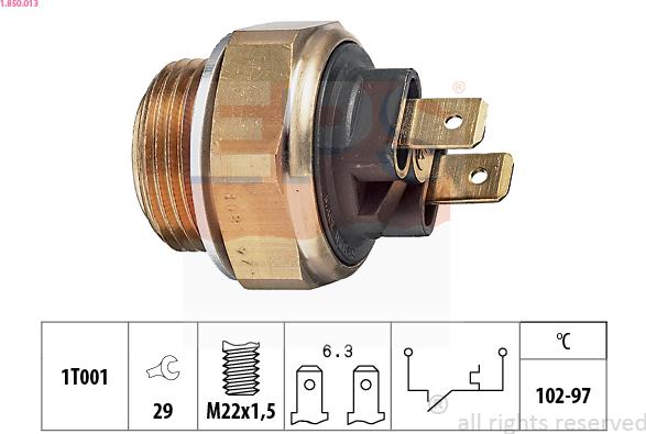 EPS 1.850.013 - Interrupteur de température, ventilateur de radiateur cwaw.fr