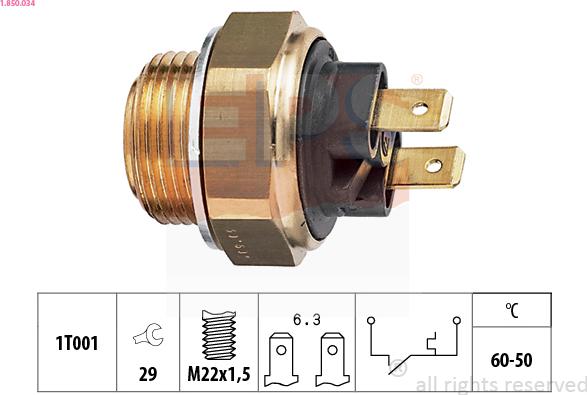 EPS 1.850.034 - Interrupteur de température, ventilateur de radiateur cwaw.fr