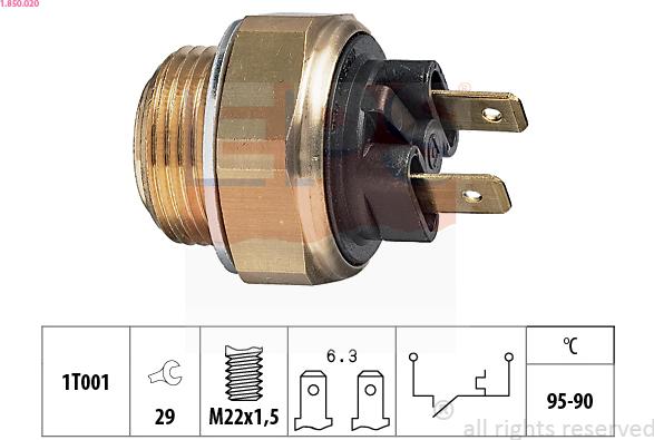 EPS 1.850.020 - Interrupteur de température, ventilateur de radiateur cwaw.fr