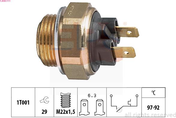 EPS 1.850.111 - Interrupteur de température, ventilateur de radiateur cwaw.fr