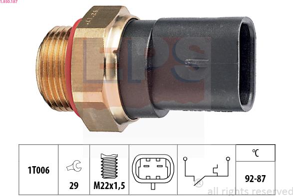 EPS 1.850.187 - Interrupteur de température, ventilateur de radiateur cwaw.fr