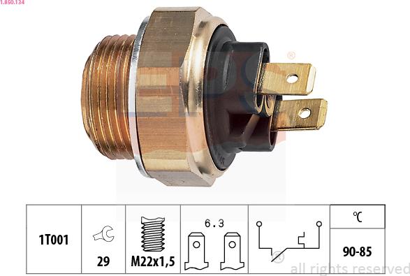 EPS 1.850.134 - Interrupteur de température, ventilateur de radiateur cwaw.fr