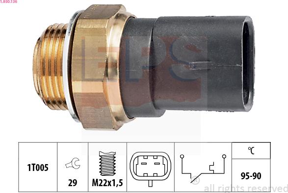 EPS 1.850.136 - Interrupteur de température, ventilateur de radiateur cwaw.fr